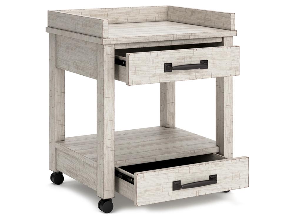 Signature Design by Ashley - Carynhurst Printer Stand in Whitewash - H755-11 veiw 3