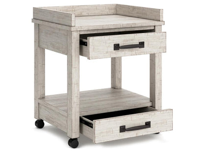 Signature Design by Ashley - Carynhurst Printer Stand in Whitewash - H755-11 veiw 3