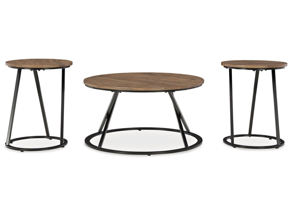 Signature Design by Ashley - Cassbryn Occasional Table Set (Set of 3) in Brown/Black - T152-13 veiw 1