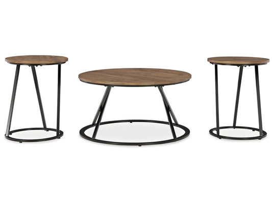Signature Design by Ashley - Cassbryn Occasional Table Set (Set of 3) in Brown/Black - T152-13 veiw 1