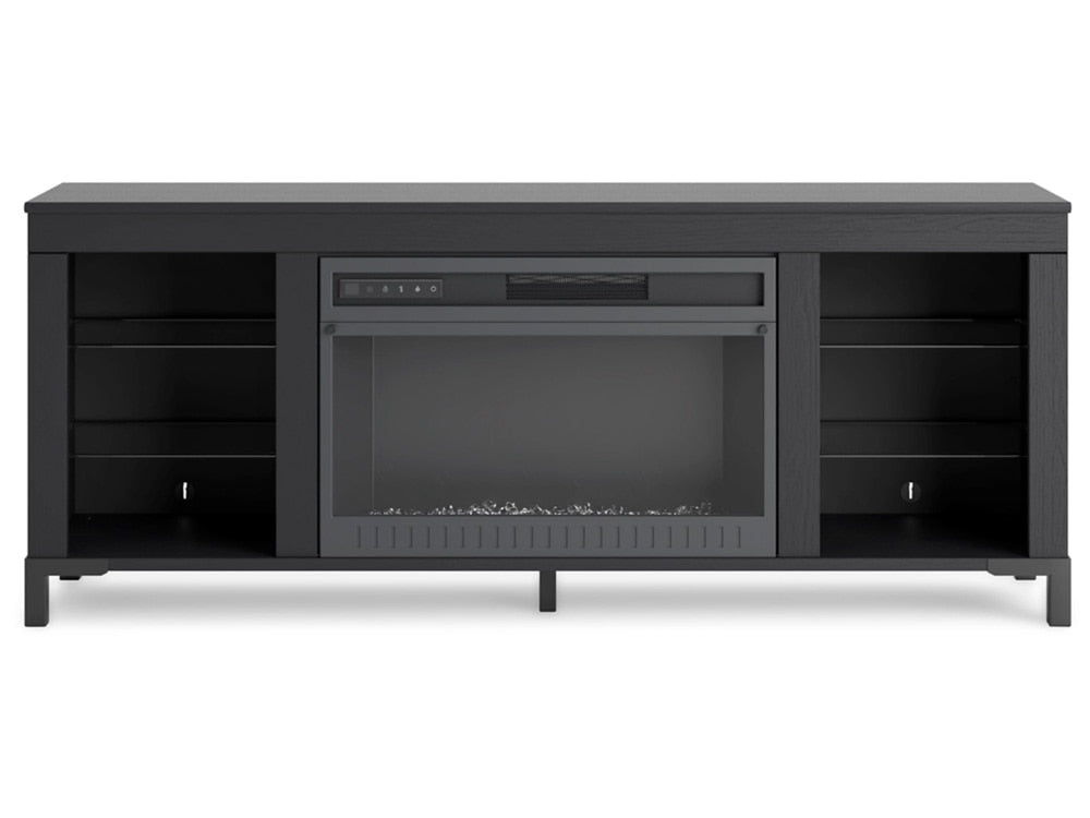 Signature Design by Ashley - Cayberry Tv Stand With Fireplace in Black - W2721-168 veiw 1