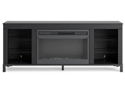 Signature Design by Ashley - Cayberry Tv Stand With Fireplace in Black - W2721-168 veiw 1