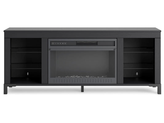 Signature Design by Ashley - Cayberry Tv Stand With Fireplace in Black - W2721-168 veiw 1