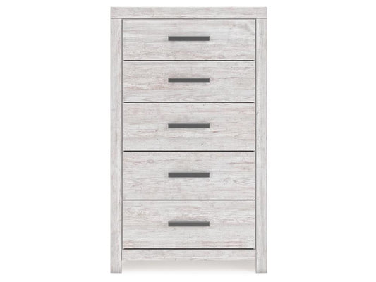 Signature Design by Ashley - Cayboni Five Drawer Chest in Whitewash - B3788-46 veiw 1