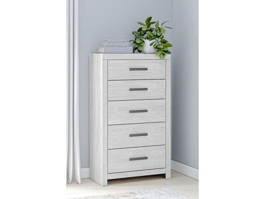 Signature Design by Ashley - Cayboni Five Drawer Chest in Whitewash - B3788-46 veiw 2
