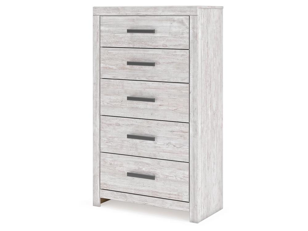 Signature Design by Ashley - Cayboni Five Drawer Chest in Whitewash - B3788-46 veiw 3