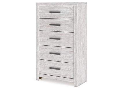 Signature Design by Ashley - Cayboni Five Drawer Chest in Whitewash - B3788-46 veiw 3