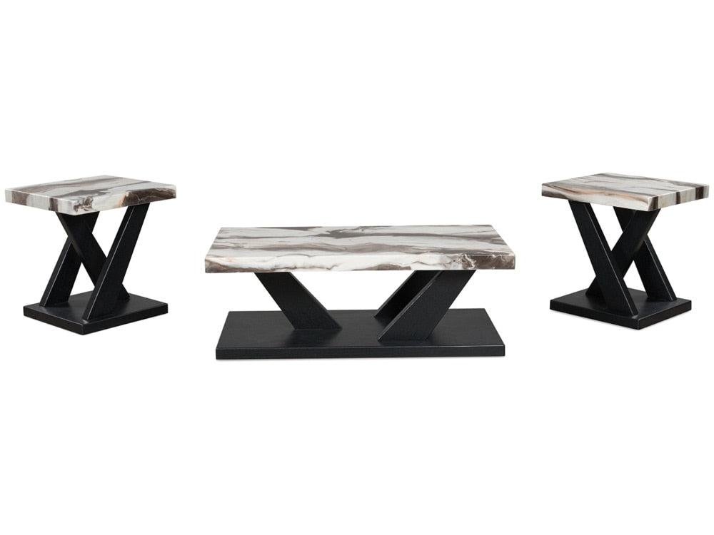 Signature Design by Ashley - Cendill Occasional Table (Set of 3) in Dark Brown/White/Black - T403-13 veiw 1