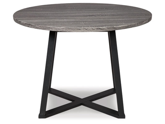 Signature Design by Ashley - Centiar Round Dining Room Table in Gray/Black - D372-16 veiw 1