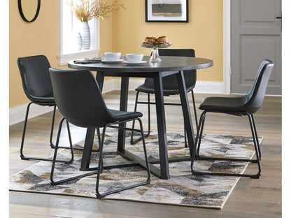 Signature Design by Ashley - Centiar Round Dining Room Table in Gray/Black - D372-16 veiw 2