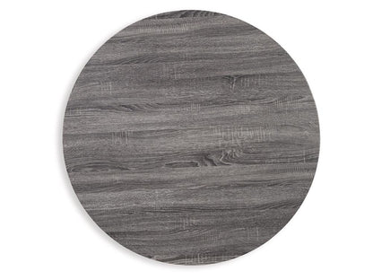 Signature Design by Ashley - Centiar Round Dining Room Table in Gray/Black - D372-16 veiw 3