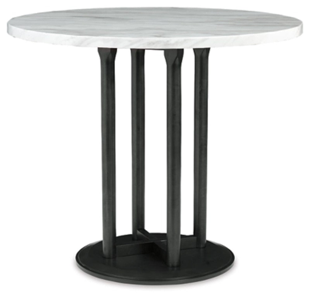 Signature Design by Ashley - Centiar Round Drm Counter Table in Two-tone - D372-23 veiw 1