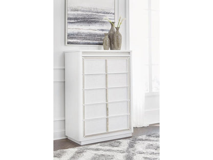 Signature Design by Ashley - Chalanna Five Drawer Chest in White - B822-46 veiw 2
