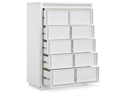 Signature Design by Ashley - Chalanna Five Drawer Chest in White - B822-46 veiw 3