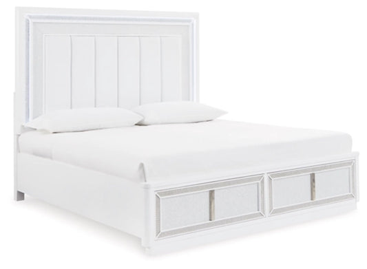 Signature Design by Ashley - Chalanna Queen Upholstered Storage Bed in White veiw 1
