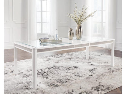 Signature Design by Ashley - Chalanna Rect Dining Room Ext Table in White - D822-35 veiw 2