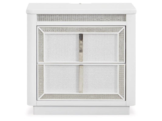 Signature Design by Ashley - Chalanna Two Drawer Night Stand in White - B822-92 veiw 1