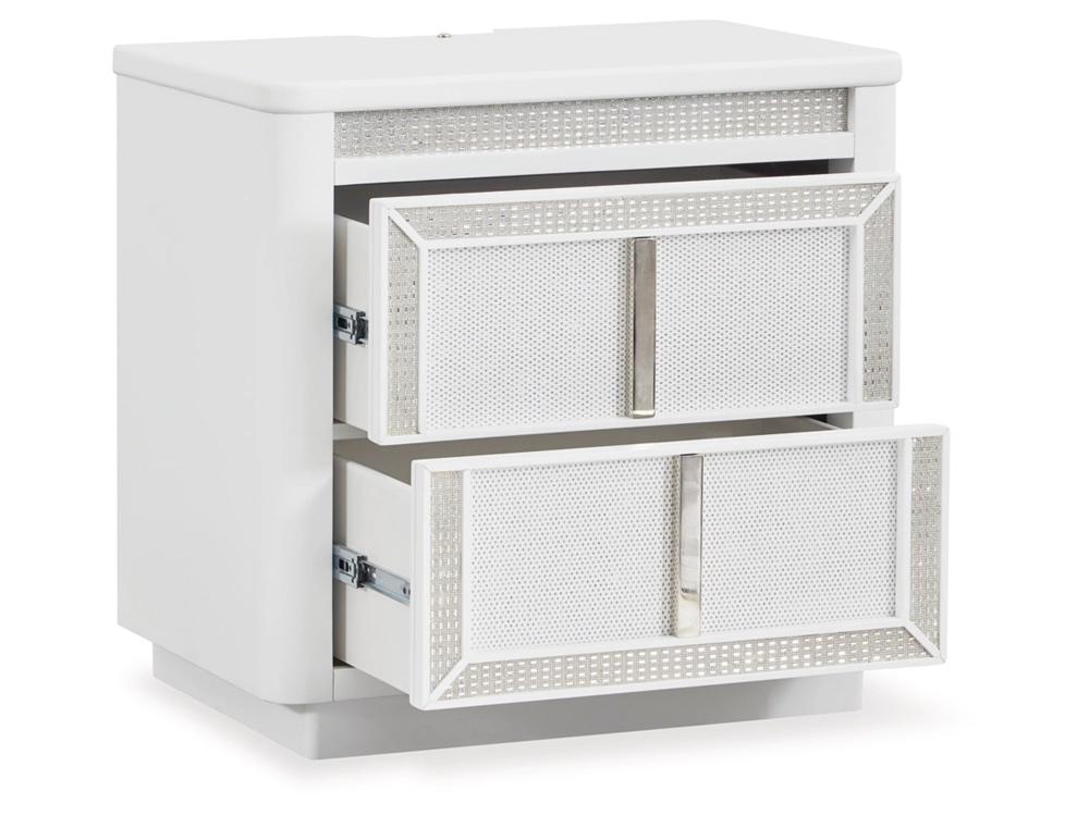 Signature Design by Ashley - Chalanna Two Drawer Night Stand in White - B822-92 veiw 3
