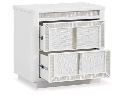 Signature Design by Ashley - Chalanna Two Drawer Night Stand in White - B822-92 veiw 3