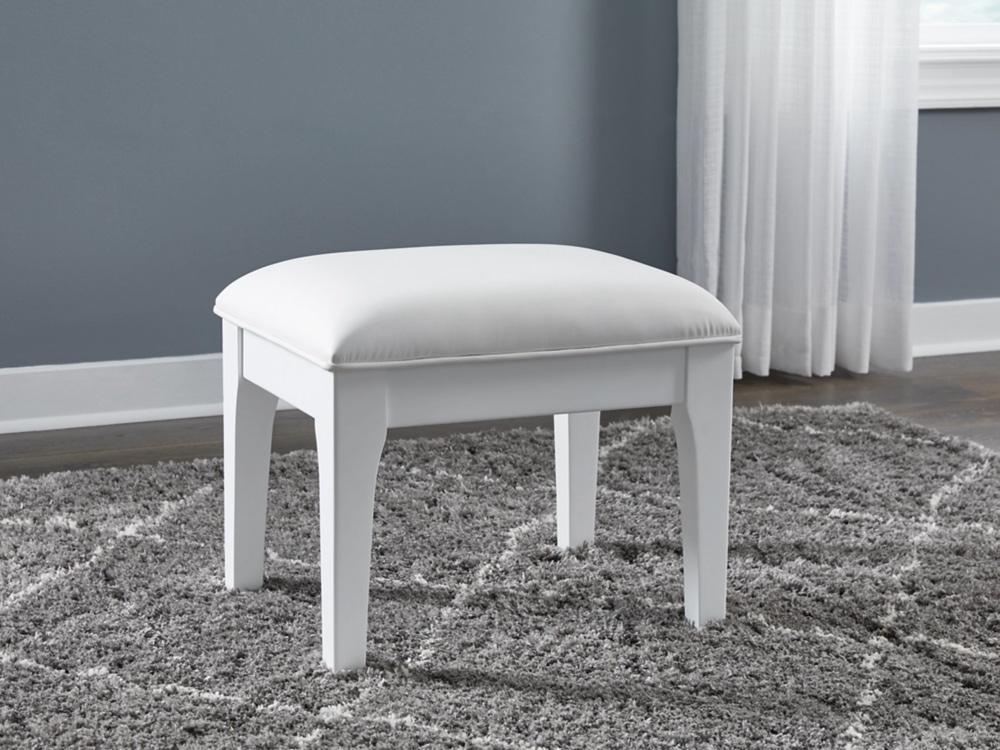 Signature Design by Ashley - Chalanna Vanity Stool in White - B822-01 veiw 2