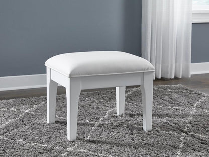 Signature Design by Ashley - Chalanna Vanity Stool in White - B822-01 veiw 2