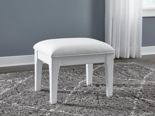 Signature Design by Ashley - Chalanna Vanity Stool in White - B822-01 veiw 2