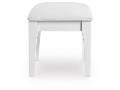 Signature Design by Ashley - Chalanna Vanity Stool in White - B822-01 veiw 4