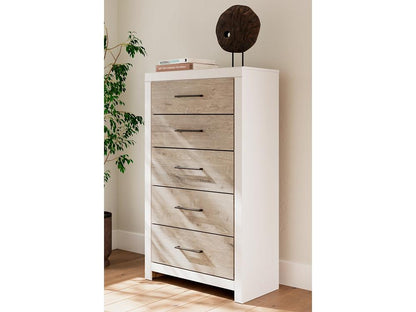 Signature Design by Ashley - Charbitt Five Drawer Chest in Two-Tone - B2035-46 veiw 2