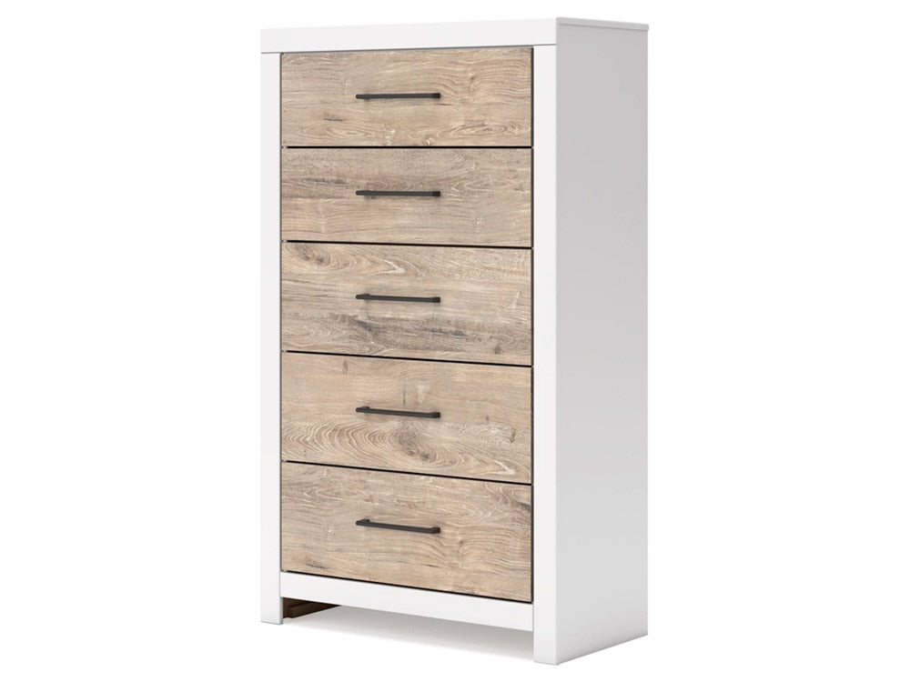 Signature Design by Ashley - Charbitt Five Drawer Chest in Two-Tone - B2035-46 veiw 3