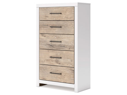 Signature Design by Ashley - Charbitt Five Drawer Chest in Two-Tone - B2035-46 veiw 3