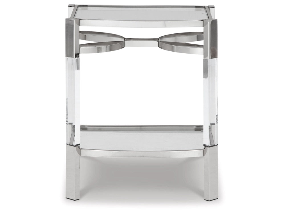 Signature Design by Ashley - Chaseton Accent Table in Clear/Silver Finish - A4000334 veiw 1