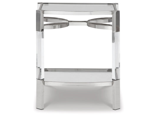 Signature Design by Ashley - Chaseton Accent Table in Clear/Silver Finish - A4000334 veiw 1