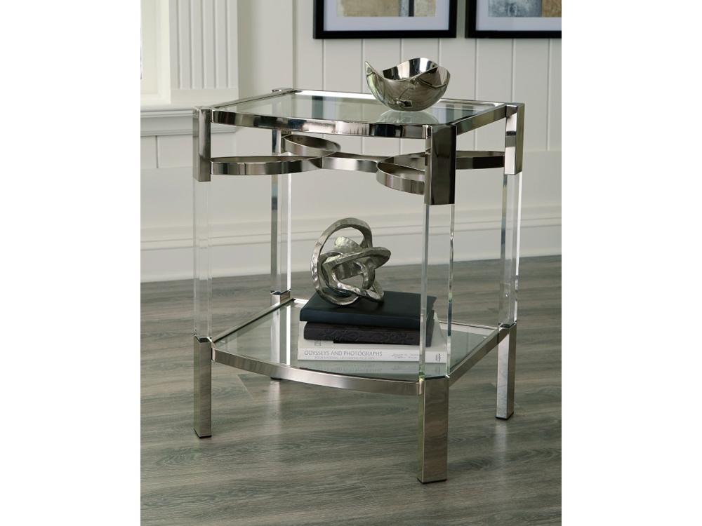Signature Design by Ashley - Chaseton Accent Table in Clear/Silver Finish - A4000334 veiw 2