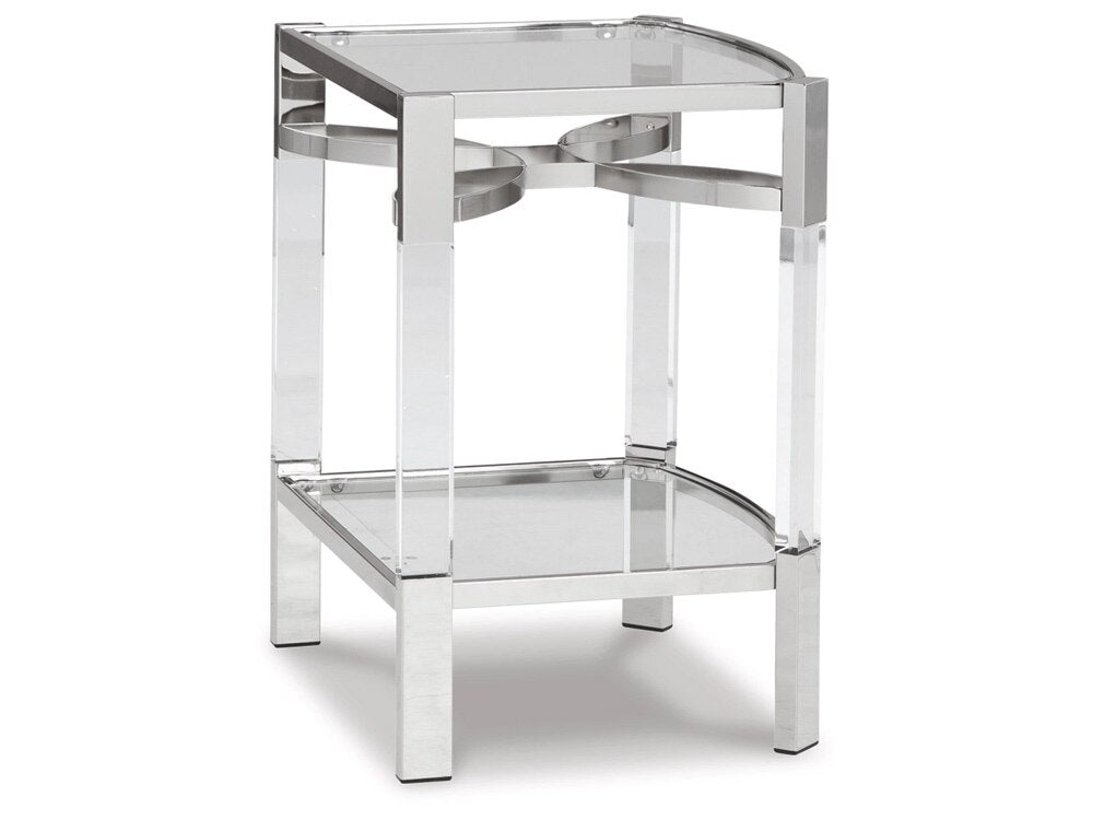 Signature Design by Ashley - Chaseton Accent Table in Clear/Silver Finish - A4000334 veiw 3