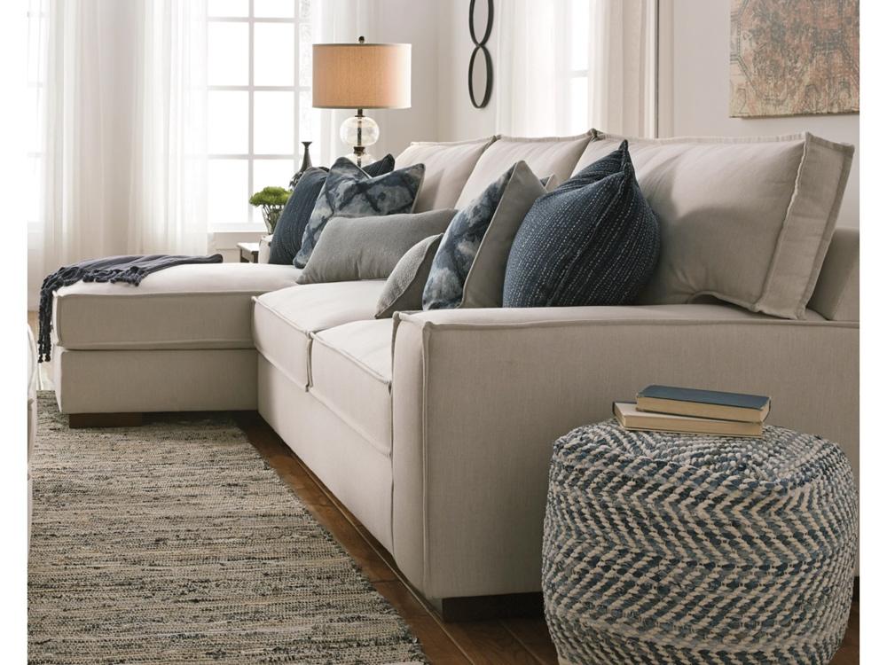 Signature Design by Ashley - Chevron Pouf in Blue - A1000445 veiw 3