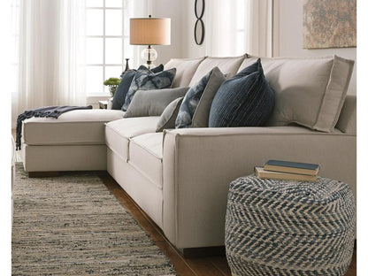Signature Design by Ashley - Chevron Pouf in Blue - A1000445 veiw 3