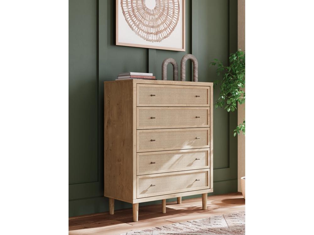 Signature Design by Ashley - Cielden Five Drawer Chest in Tan - B1199-345 veiw 2