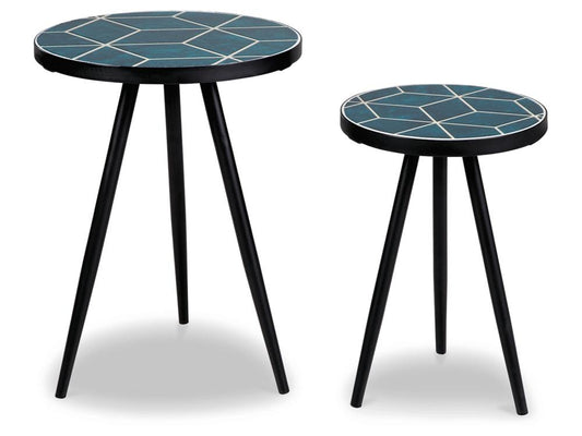 Signature Design by Ashley - Clairbelle Accent Table (Set of 2) in Teal - A4000523 veiw 1