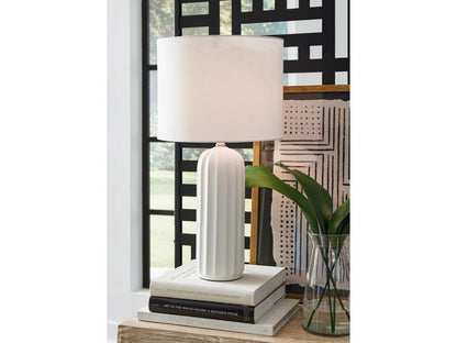 Signature Design by Ashley - Clarkland Ceramic Table Lamp (Set of 2) in White - L177974 veiw 2