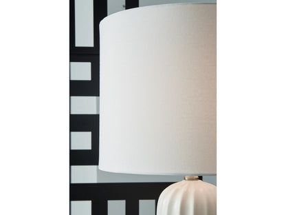 Signature Design by Ashley - Clarkland Ceramic Table Lamp (Set of 2) in White - L177974 veiw 3