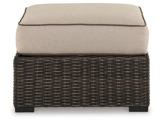 Signature Design by Ashley - Coastline Bay Outdoor Ottoman With Cushion in Brown - P784-814 veiw 1