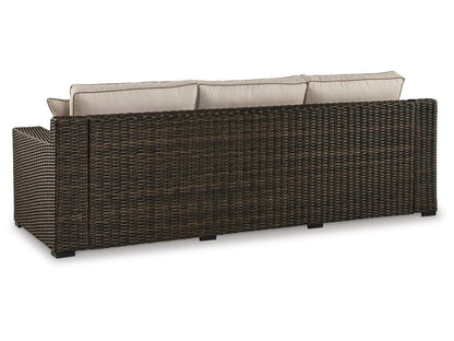 Signature Design by Ashley - Coastline Bay Outdoor Sofa With Cushion in Brown - P784-838 veiw 3