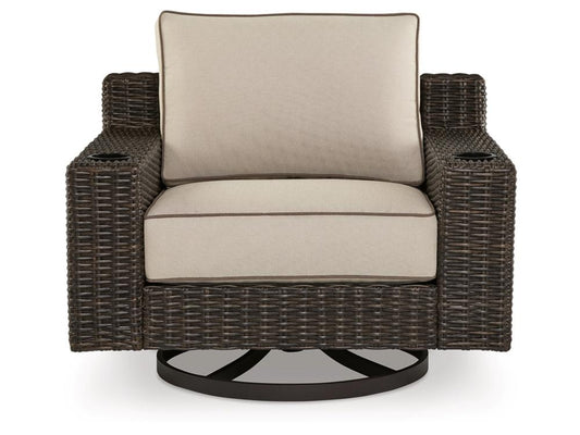 Signature Design by Ashley - Coastline Bay Outdoor Swivel Lounge W/Cushion in Brown - P784-821 veiw 1