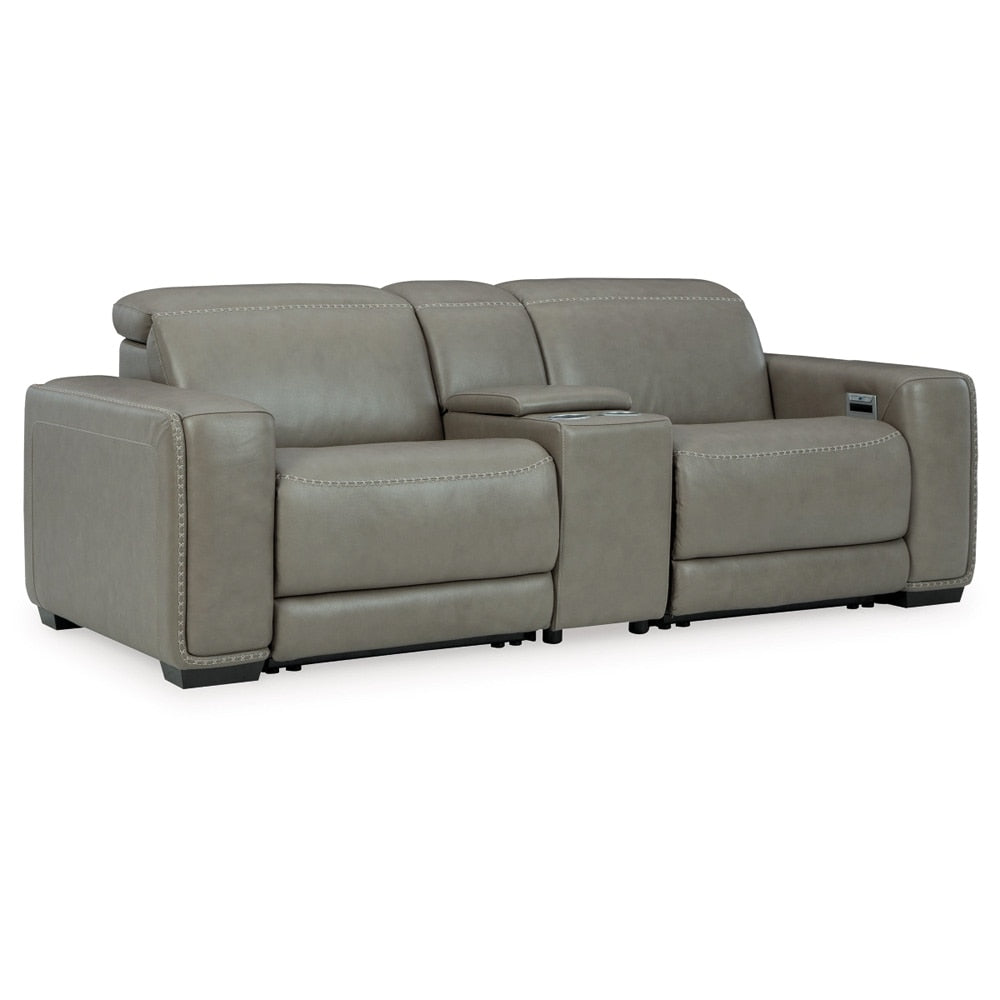 Signature Design by Ashley - Correze 3-Piece Power Reclining Sectional Loveseat in Gray veiw 1
