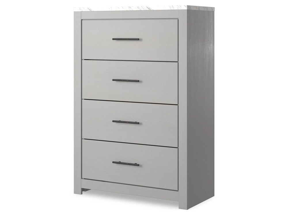 Signature Design by Ashley - Cottonburg Four Drawer Chest in Light Gray/White - B1192-44 veiw 2