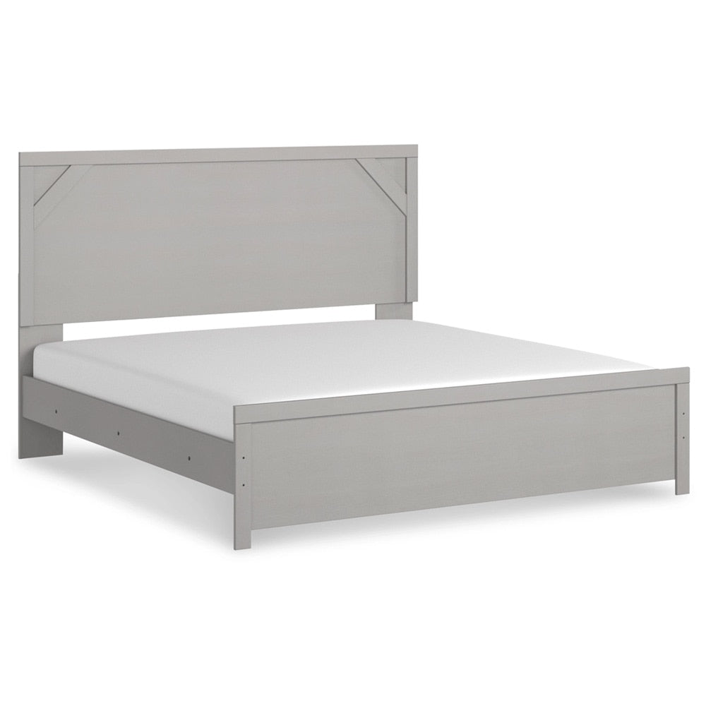 Signature Design by Ashley - Cottonburg King Panel Bed in Light Gray/White veiw 1