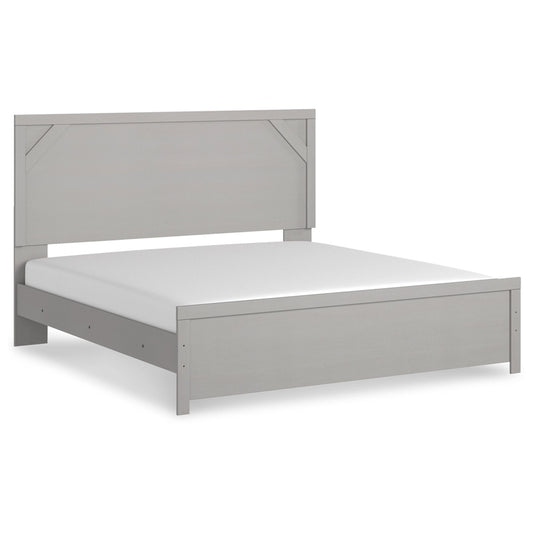 Signature Design by Ashley - Cottonburg King Panel Bed in Light Gray/White veiw 1