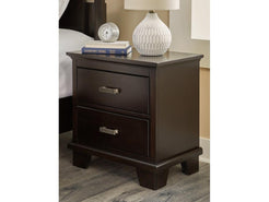 Signature Design by Ashley - Covetown Two Drawer Night Stand in Dark B ...