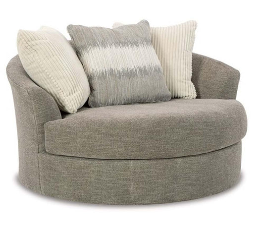 Signature Design by Ashley - Creswell Oversized Swivel Accent Chair in Stone - 1530521 veiw 1
