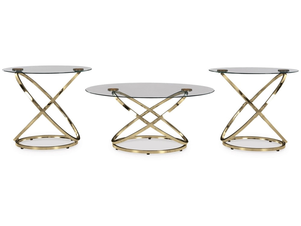 Signature Design by Ashley - Crimonti Table (Set of 3) in Champagne - T273-13 veiw 1